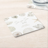 Dessous-de-verre Carré En Papier Mer bientôt baby shower (Incliné)
