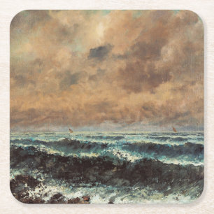 Dessous-de-verre Carré En Papier Mer d'automne - Gustave Courbet