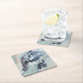 Dessous-de-verre Carré En Papier Mer polyphonique - Bleu (En situation)