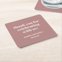 Merci de mariage personnalisé Gras Dusty Rose Retr