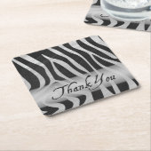 Dessous-de-verre Carré En Papier Merci Motif gris animal sauvage (Incliné)