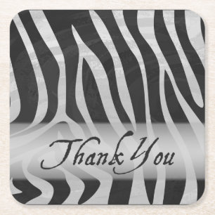 Dessous-de-verre Carré En Papier Merci Motif gris animal sauvage