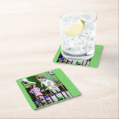 Dessous-de-verre Carré En Papier Mère des années 1940 et son bébé géant (En situation)