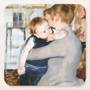 Dessous-de-verre Carré En Papier Mère et enfant, Mary Cassatt