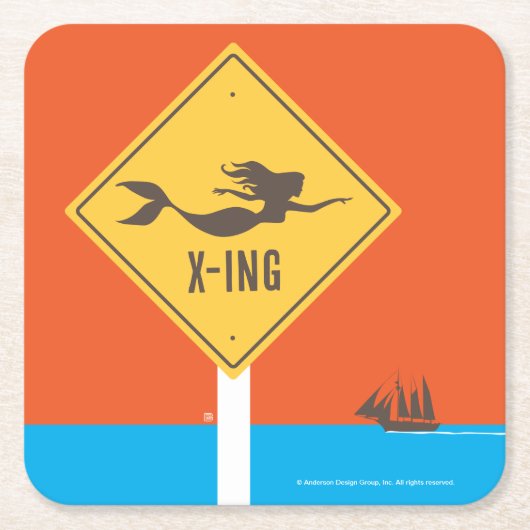 Dessous-de-verre Carré En Papier Mermaid X ing (Devant)