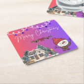 Dessous-de-verre Carré En Papier Merry Christmas Paper Coasters (Incliné)