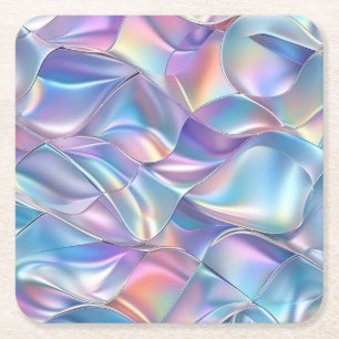 Dessous-de-verre Carré En Papier Métallisé iridescent 6 Géométrique