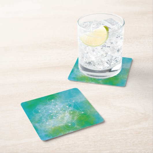 Dessous-de-verre Carré En Papier Métatron (En situation)