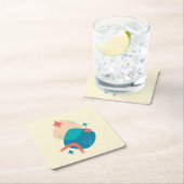 Dessous-de-verre Carré En Papier Mi-siècle Âge atomique Abstrait 17 (En situation)