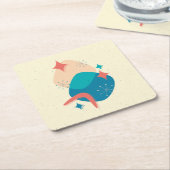 Dessous-de-verre Carré En Papier Mi-siècle Âge atomique Abstrait 17 (Incliné)