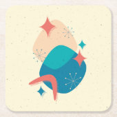 Dessous-de-verre Carré En Papier Mi-siècle Âge atomique Abstrait 17 (Devant)