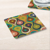 Dessous-de-verre Carré En Papier Mi-Siècle moderne Atomique gouttes Motif rétro (Incliné)