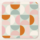 Dessous-de-verre Carré En Papier Mi-siècle moderne Sage Vert Blush Orange Motif<br><div class="desc">Motif moderne rétro du milieu du siècle - formes géométriques abstraites - minimaliste motif vert sauge,  rose vif,  orange et blanc crème.</div>