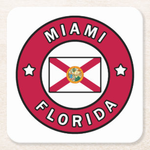 Dessous-de-verre Carré En Papier Miami Floride