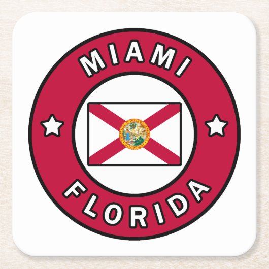 Dessous-de-verre Carré En Papier Miami Floride (Devant)