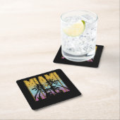 Dessous-de-verre Carré En Papier Miami Vacation Souvenir - Retro Beach Apparel (En situation)
