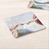 Dessous-de-verre Carré En Papier Michelangelo - Création d'Adam Isolé (Incliné)