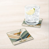 Dessous-de-verre Carré En Papier Mid Century Modern Martini Cocktail Heure (En situation)