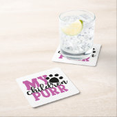 Dessous-de-verre Carré En Papier Mignonne Chat Maman Cadeaux Enfants Purr Kitty Paw (En situation)