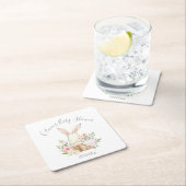 Dessous-de-verre Carré En Papier Mignonne lapin lapin fille bébé (En situation)