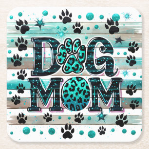 Dessous-de-verre Carré En Papier Mignonne maman chien