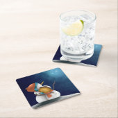 Dessous-de-verre Carré En Papier Mignons neiges dans Starry Night Noël (En situation)