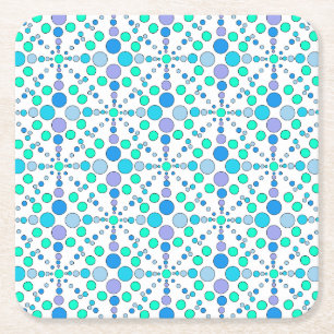 Dessous-de-verre Carré En Papier Mignons points bleus, lilas et turquoise