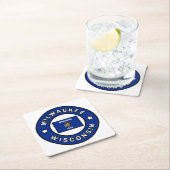 Dessous-de-verre Carré En Papier Milwaukee Wisconsin (En situation)