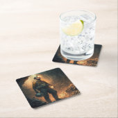 Dessous-de-verre Carré En Papier Mines dangereuses (En situation)