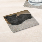 Dessous-de-verre Carré En Papier mini chiot de schnauzer (Incliné)