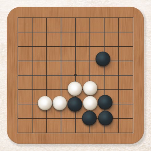 Dessous-de-verre Carré En Papier Miniature 9x9 Poche avec Pierres (Devant)