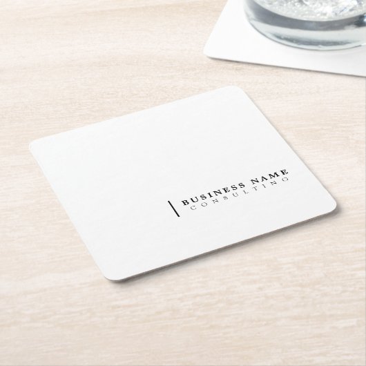 Dessous-de-verre Carré En Papier Minimal Consulting Company Typographie moderne (Incliné)