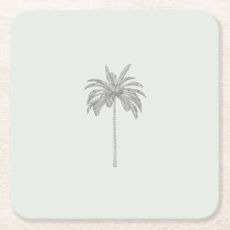 Dessous-de-verre Carré En Papier Minimal Tropical Palm Tree Illustration Wedding