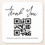 Dessous-de-verre Carré En Papier minimaliste moderne merci entreprise code qr<br><div class="desc">moderne minimaliste merci entreprise code qr Dessous de verre papier</div>