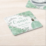 Dessous-de-verre Carré En Papier Mint Green Floral Princess Silver Quinceañera<br><div class="desc">Personnalisez ces capuchons à la menthe vert floral argent quinceañera / fête d'anniversaire avec votre propre libellé facilement et rapidement. Cliquez simplement sur le bouton Modifier à l'aide des outils de conception pour modifier davantage le texte, le libellé, le style de police, la taille de police, la couleur de police,...</div>