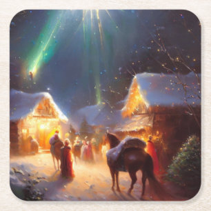 Dessous-de-verre Carré En Papier Miracle de Noël 3