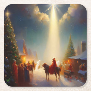 Dessous-de-verre Carré En Papier Miracle de Noël 4