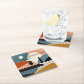 Dessous-de-verre Carré En Papier Mirage du désert (En situation)