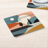 Dessous-de-verre Carré En Papier Mirage du désert (Incliné)