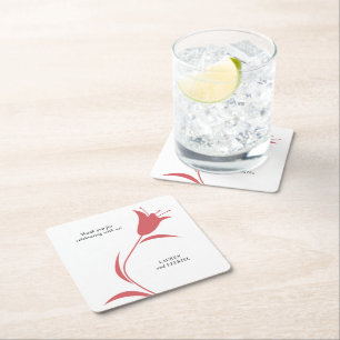 DESSOUS-DE-VERRE CARRÉ EN PAPIER MOD WINE TULIP MARIAGE