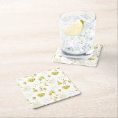 Dessous-de-verre Carré En Papier Modèle Bonne Année Doré (En situation)