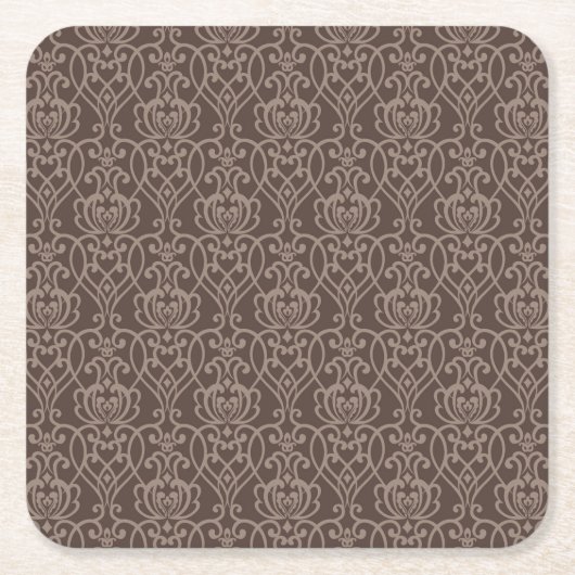 Dessous-de-verre Carré En Papier Modèle de Damas 6 (Devant)