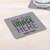 DESSOUS-DE-VERRE CARRÉ EN PAPIER MODÈLE DE TEXTE D'IMAGE ASH SIMPLE MODERNE (Incliné)