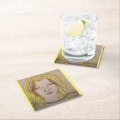 Dessous-de-verre Carré En Papier Modèle fille (En situation)