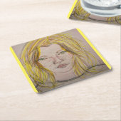 Dessous-de-verre Carré En Papier Modèle fille (Incliné)