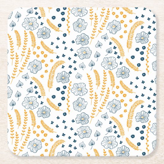 Dessous-de-verre Carré En Papier Modèle floral (Devant)