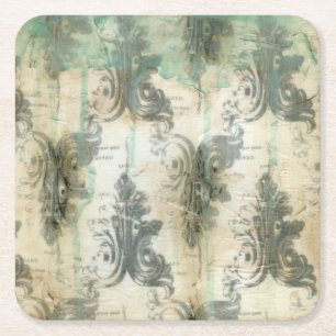 Dessous-de-verre Carré En Papier Modern Fleur De Lis Design