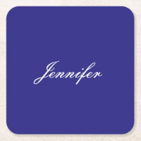 Moderne Elégant Cute Unique Deep Blue Calligraphie
