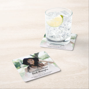 Dessous-de-verre Carré En Papier Moderne En Mémoire Amoureuse   Mémorial photo