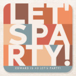 Dessous-de-verre Carré En Papier Moderne minimaliste permet à la partie audgraphiqu<br><div class="desc">Moderne minimaliste permet de faire la fête audacieuse design de dessous de verre de décoration graphique de fête. Genre neutre terroir simple couleur graphique.</div>